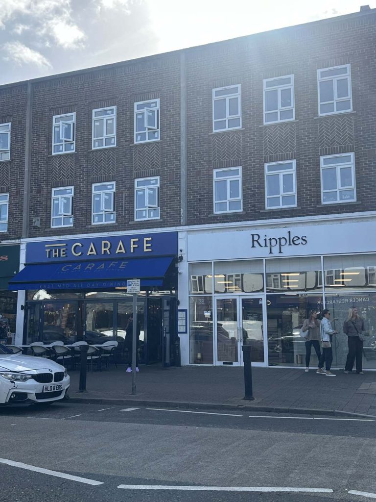 commercial shopfront carafe ripples